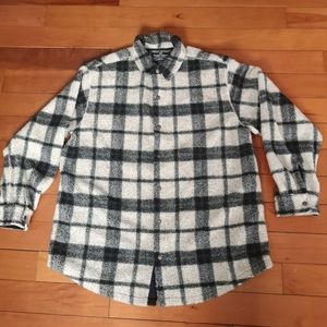Vintage Polo Ralph Lauren Plaid Long Sleeve Button Up Sherpa Fleece Men's Wear L
